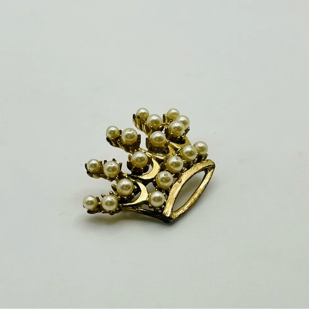 DeRosa Regal Crown Brooch Gold and Pearls Vintage Collectible - Picture 6 of 13